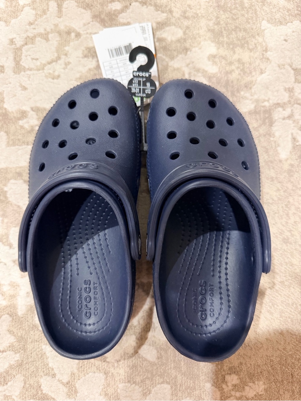 CROCS Kids Classic Clogs Roomy Fit in Navy Blue
